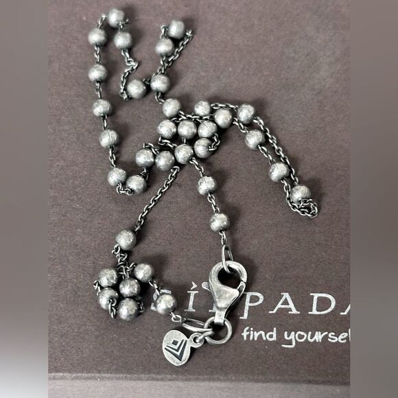 Silpada RETIRED Sterling Silver small satin beads Rosary Chain Necklace 17” long - Picture 4 of 12